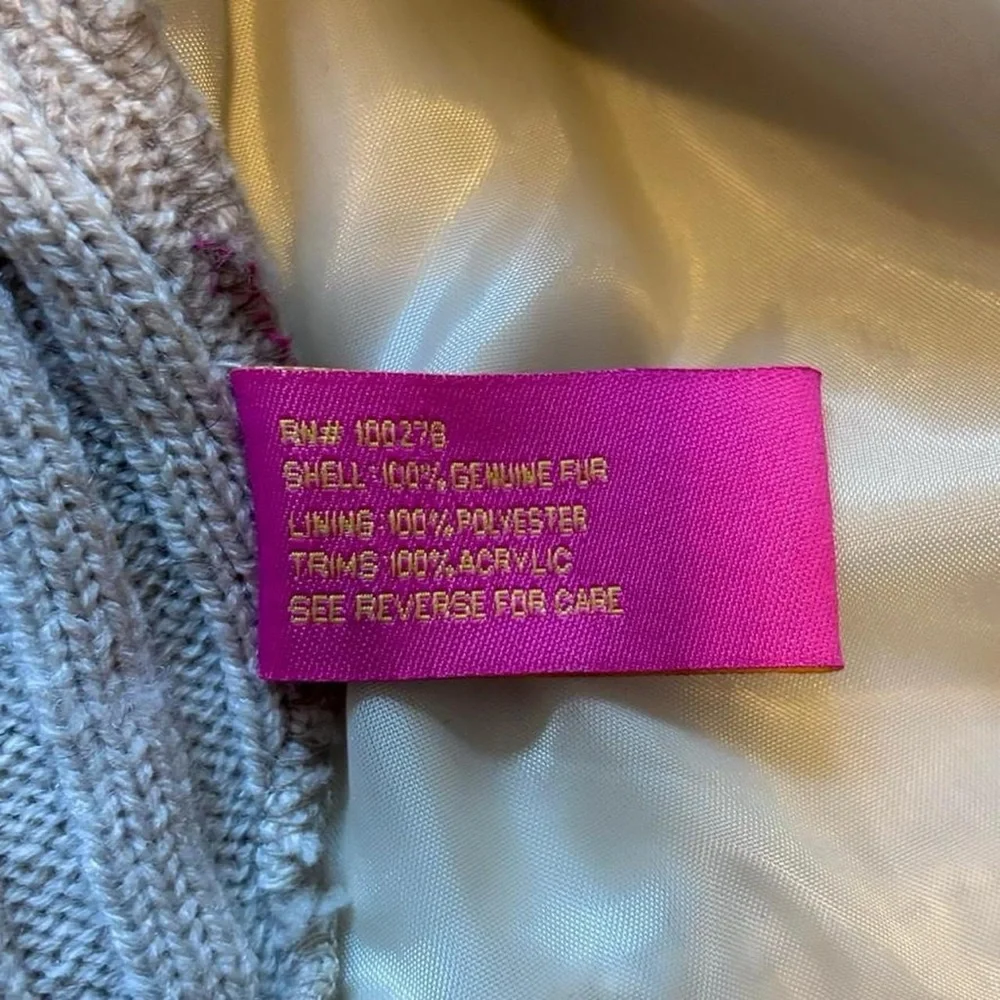 Beige Fur Ribbed Jacket - Picture 4 of 5